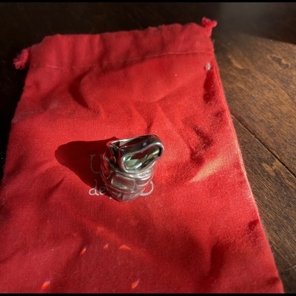 UNO de 50 Eye Of The Crocodile Ring 5.5 Small Swarovski Elements Silver Plated - Picture 4 of 4